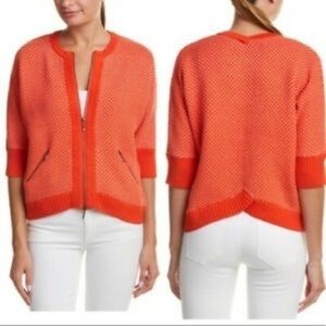 CAbi Cocoon Orange Pink Sweater Cardigan XS
